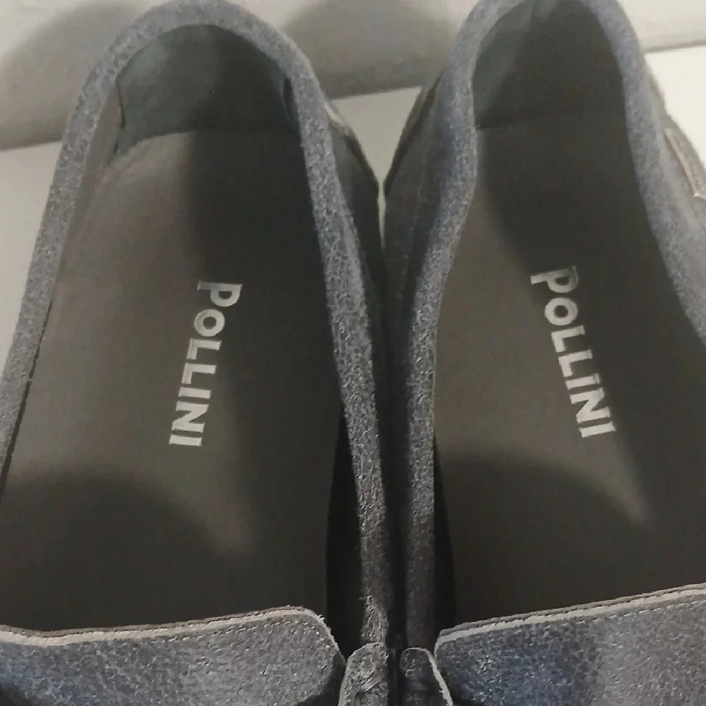 Pollini Gray Suede Loafers for Men